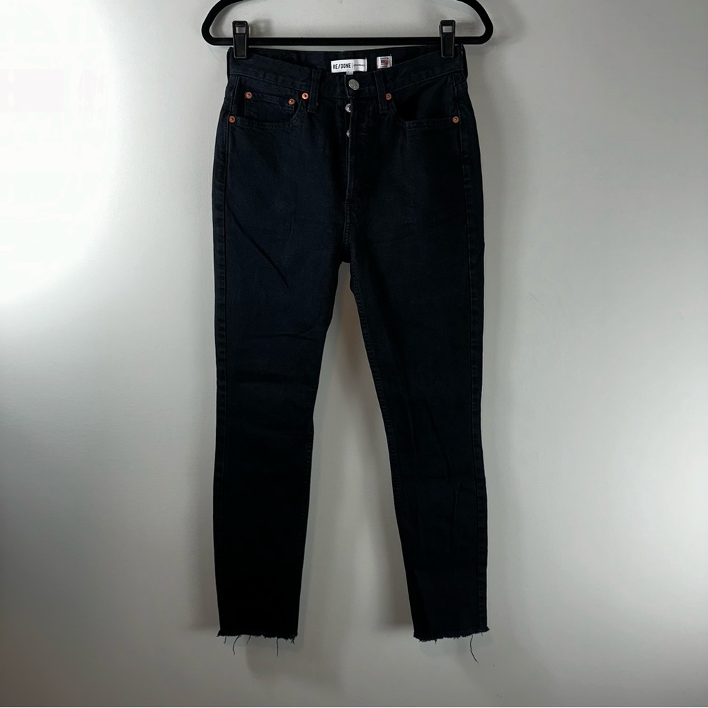 RE/DONE Comfort Stretch High Rise Ankle Crop in Black Women Size 27